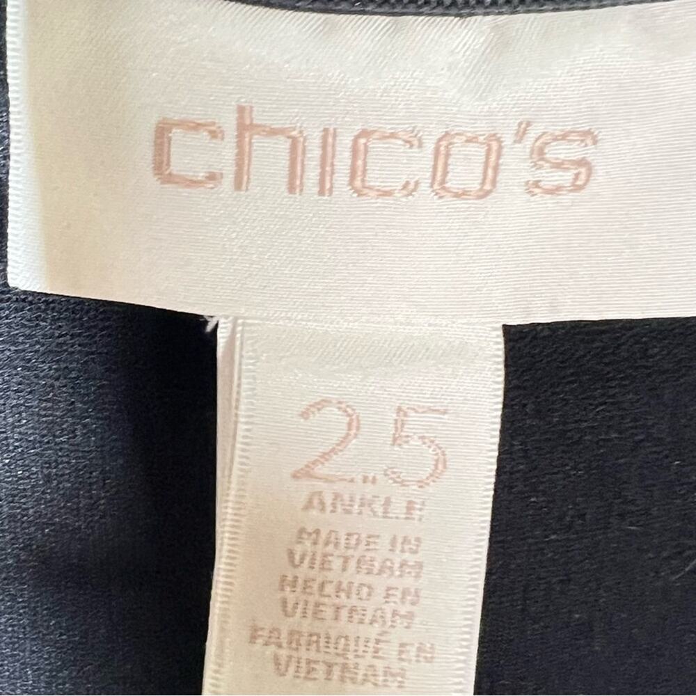 Chico's 2.5 black elastic waist casual straight leg pants size 14 B188 - Picture 2 of 4